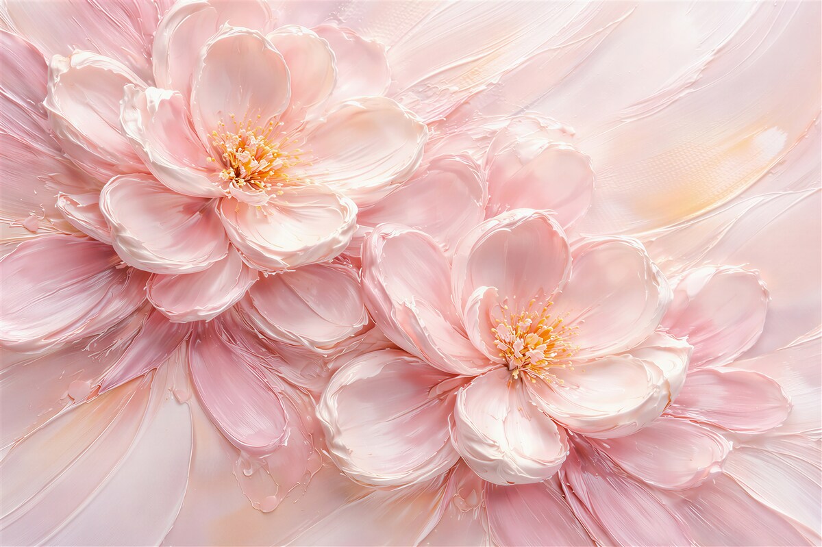 Fototapeten pudrige Blumen mit Glanz