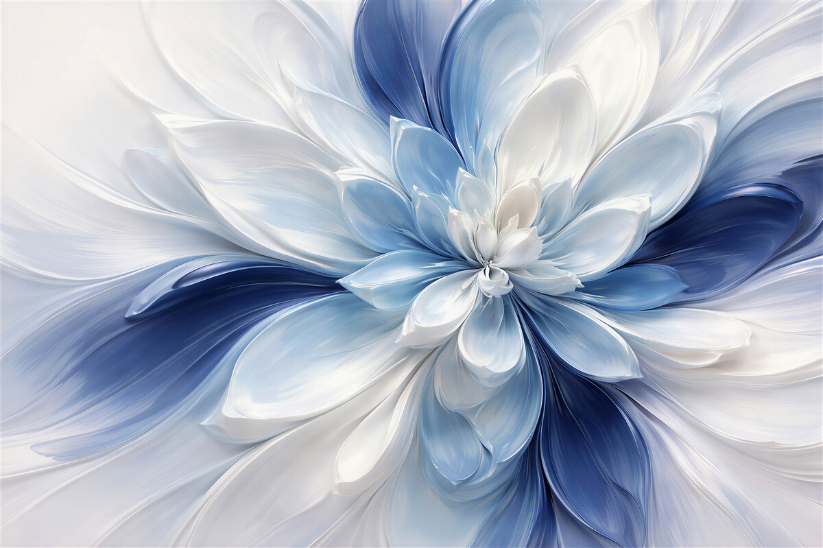 Fototapeten blaue Blume der Abstraktion