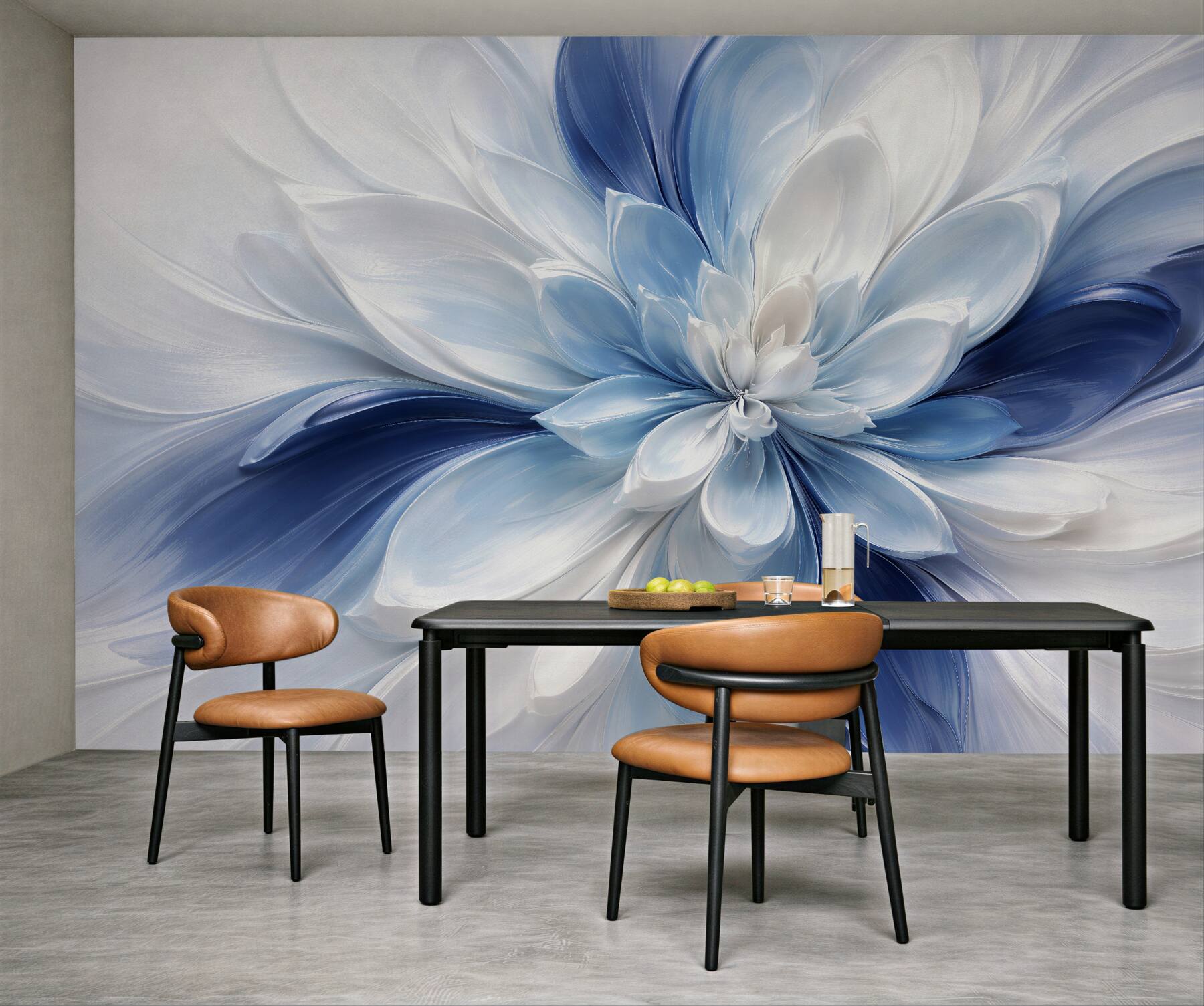 Fototapeten blaue Blume der Abstraktion