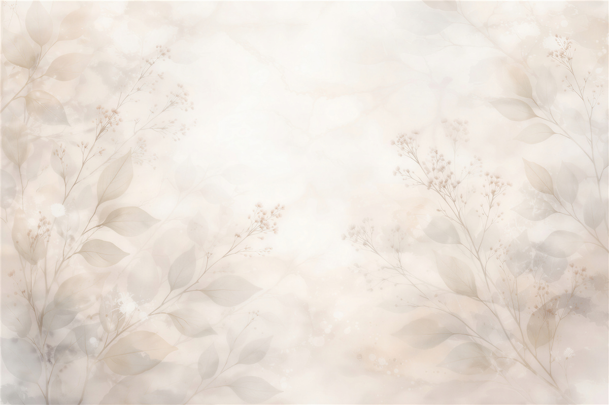 Fototapeten zarte beige Blätter