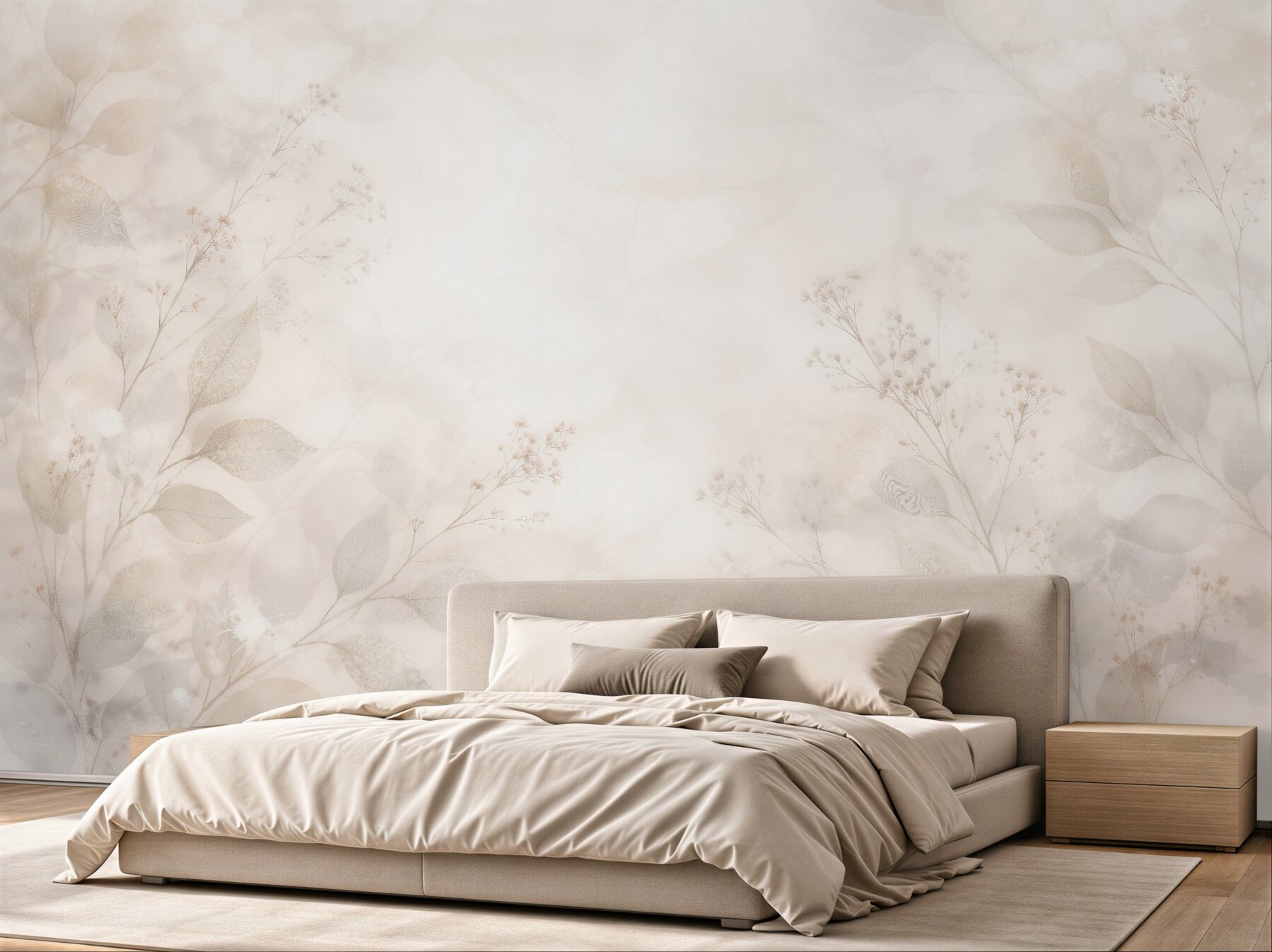 Fototapeten zarte beige Blätter