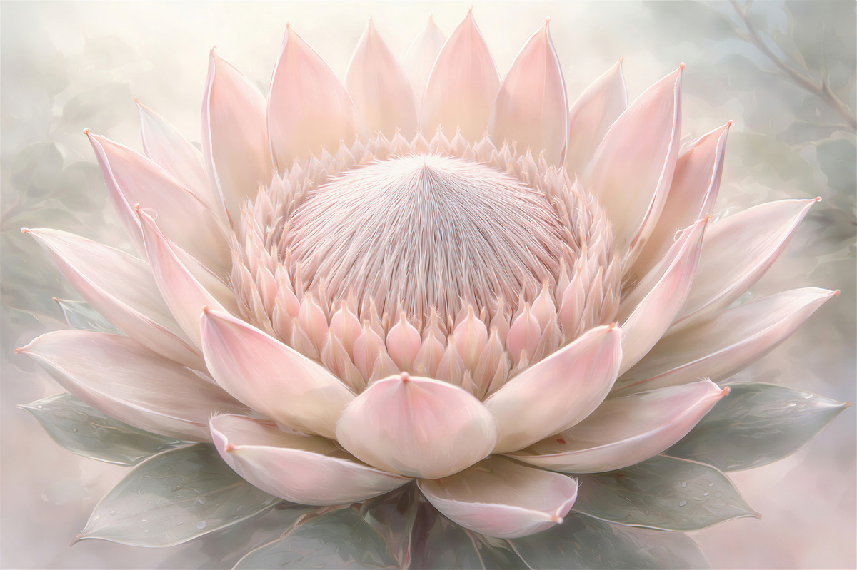 Fototapeten pudriger Lotus im Glanz