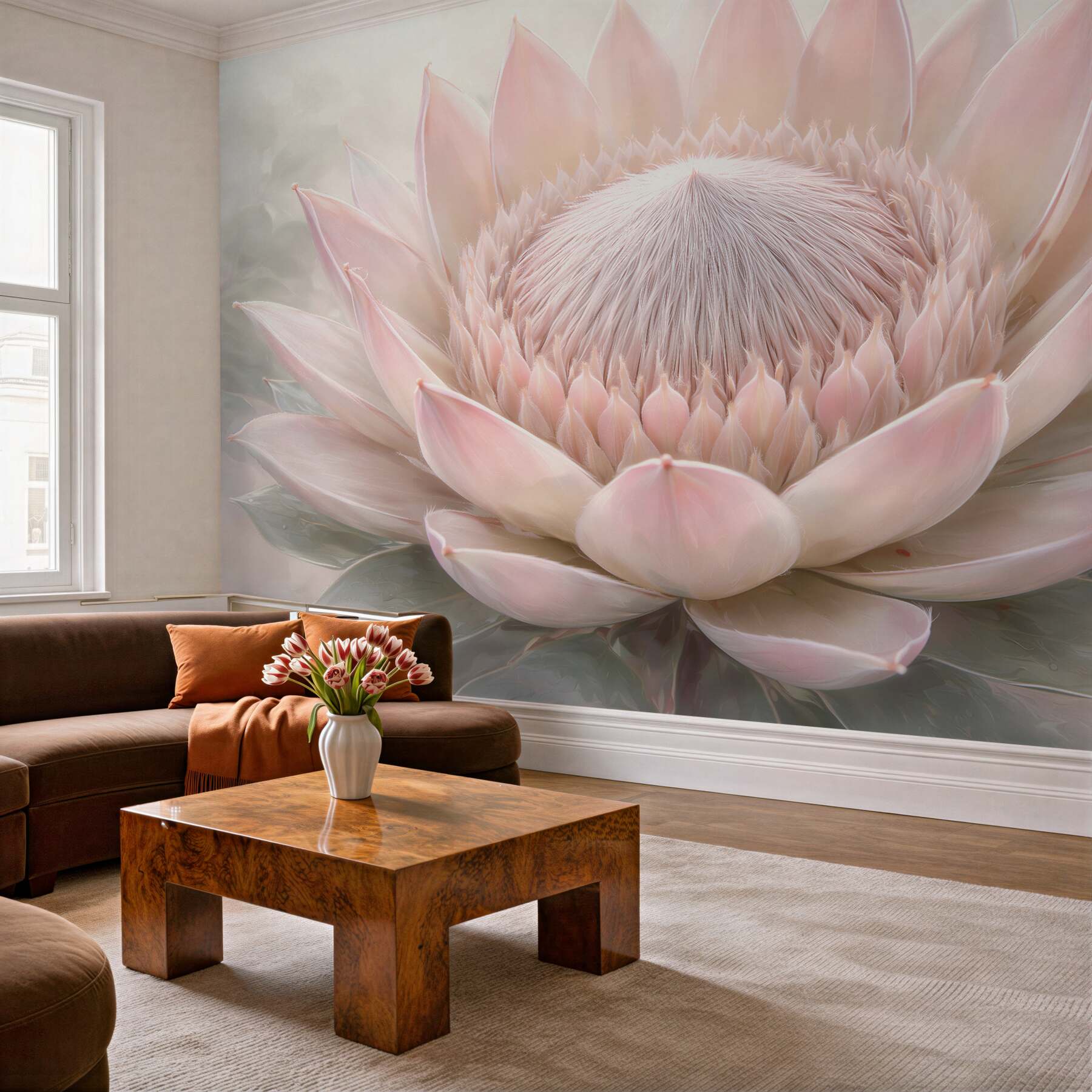 Fototapeten pudriger Lotus im Glanz