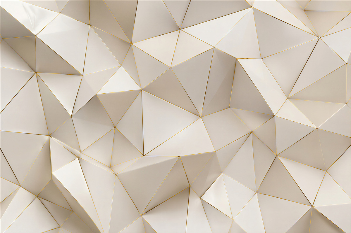 Fototapeten goldene geometrische Abstraktion 3D