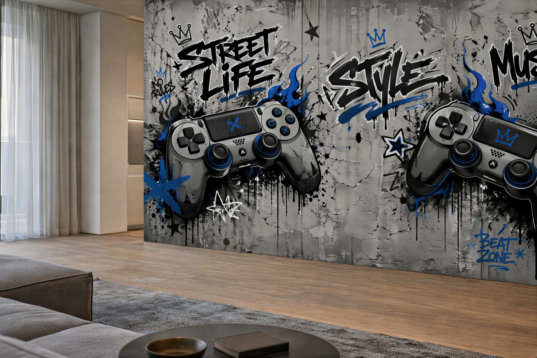 Fototapeten Gaming Street Style mit Controllern