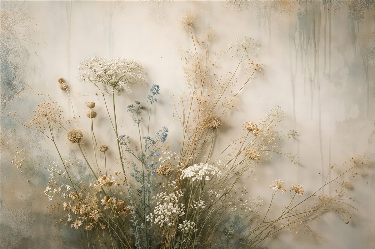 Fototapeten Wiesenblumen in subtiler Komposition