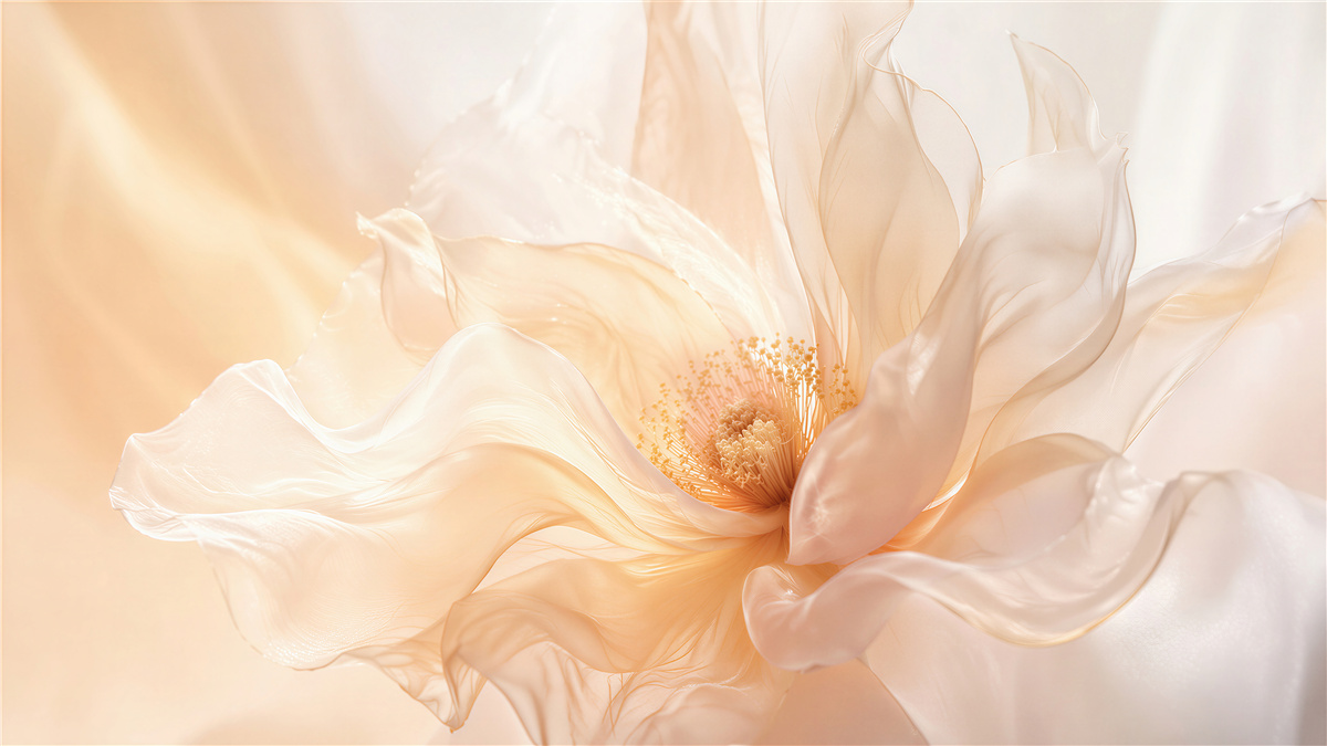 Fototapeten ätherische Blume im lichtvollen Schein