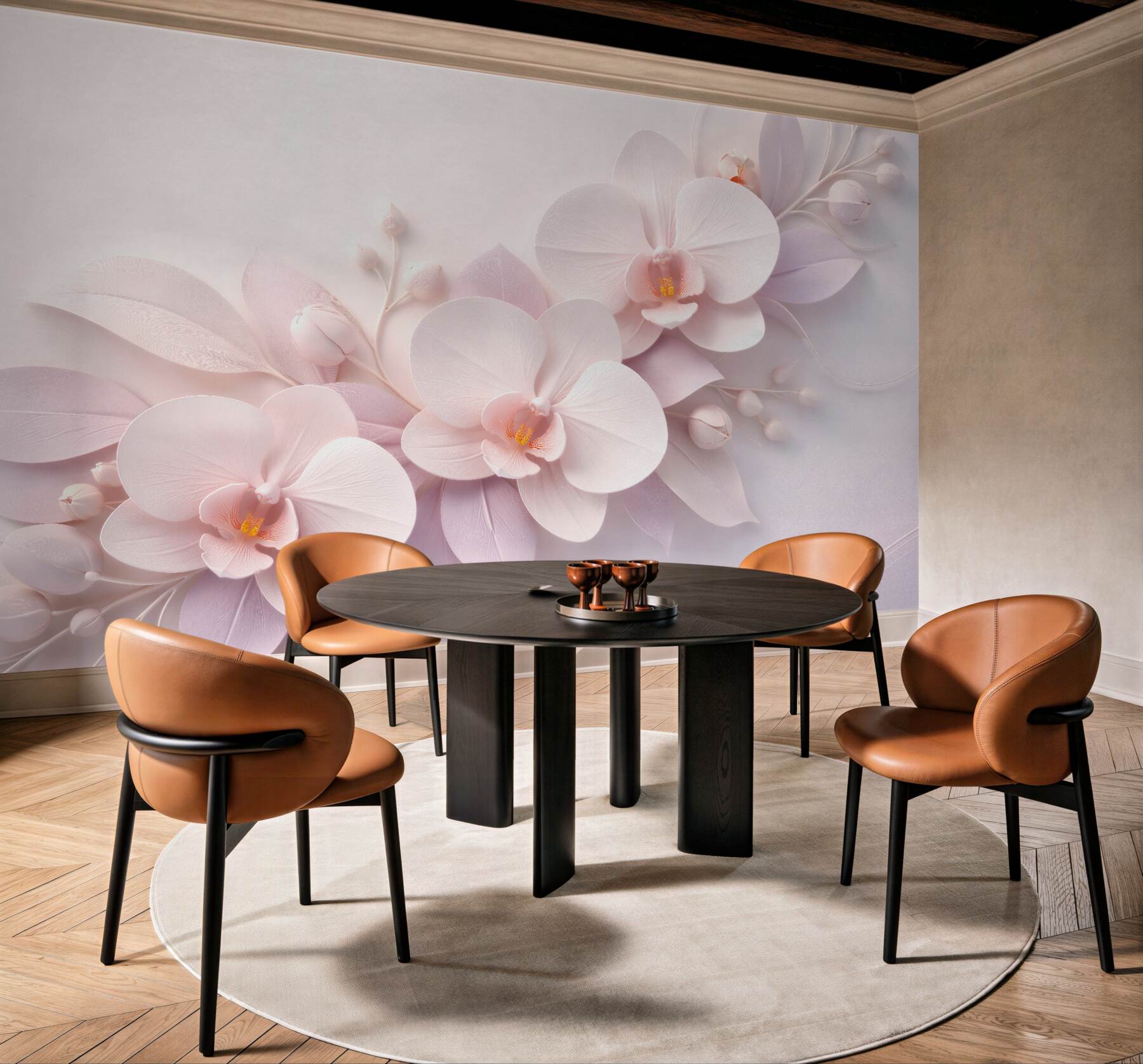 Fototapeten pudrige Orchideen 3D Glamour
