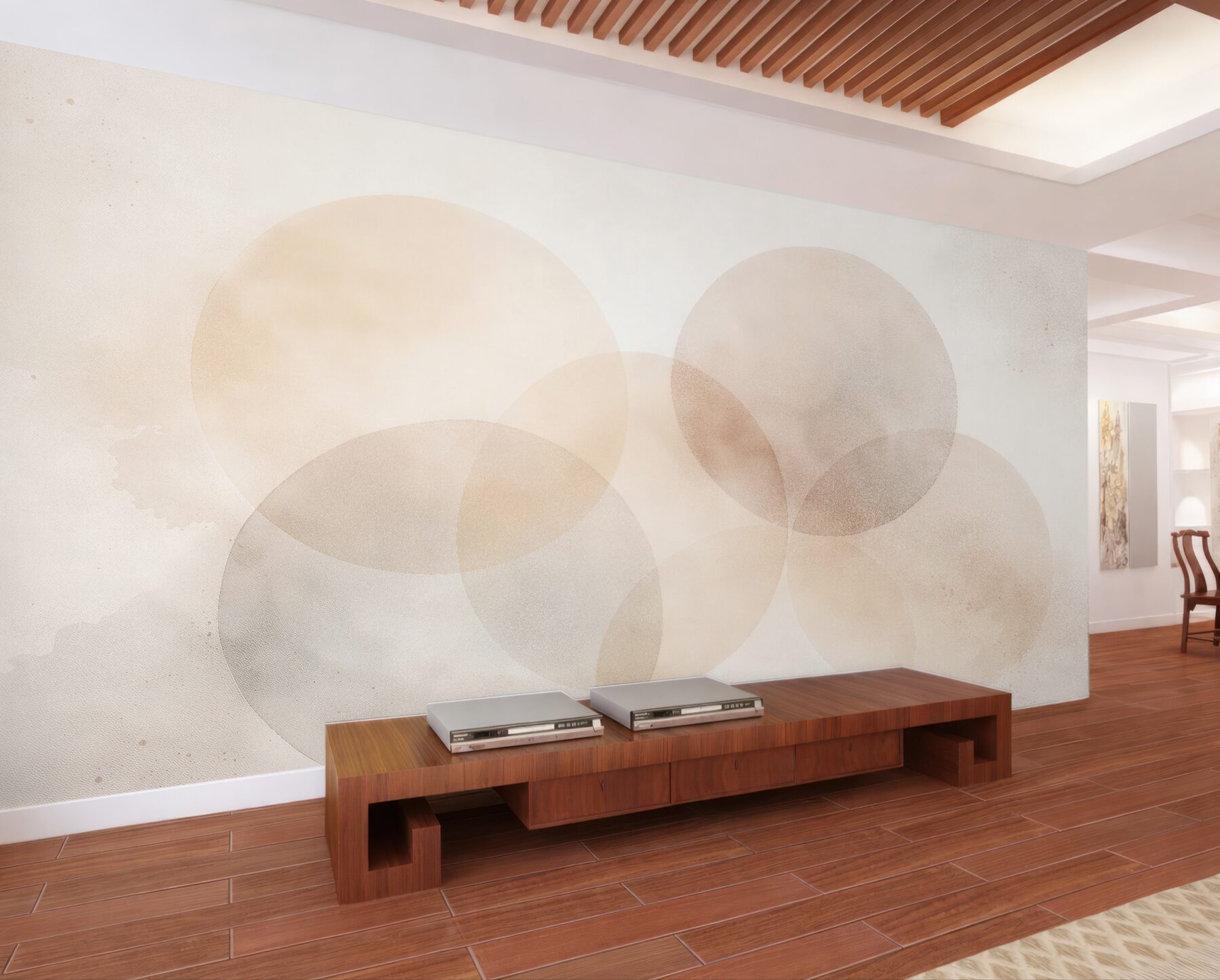 Fototapeten subtile beige Kreise
