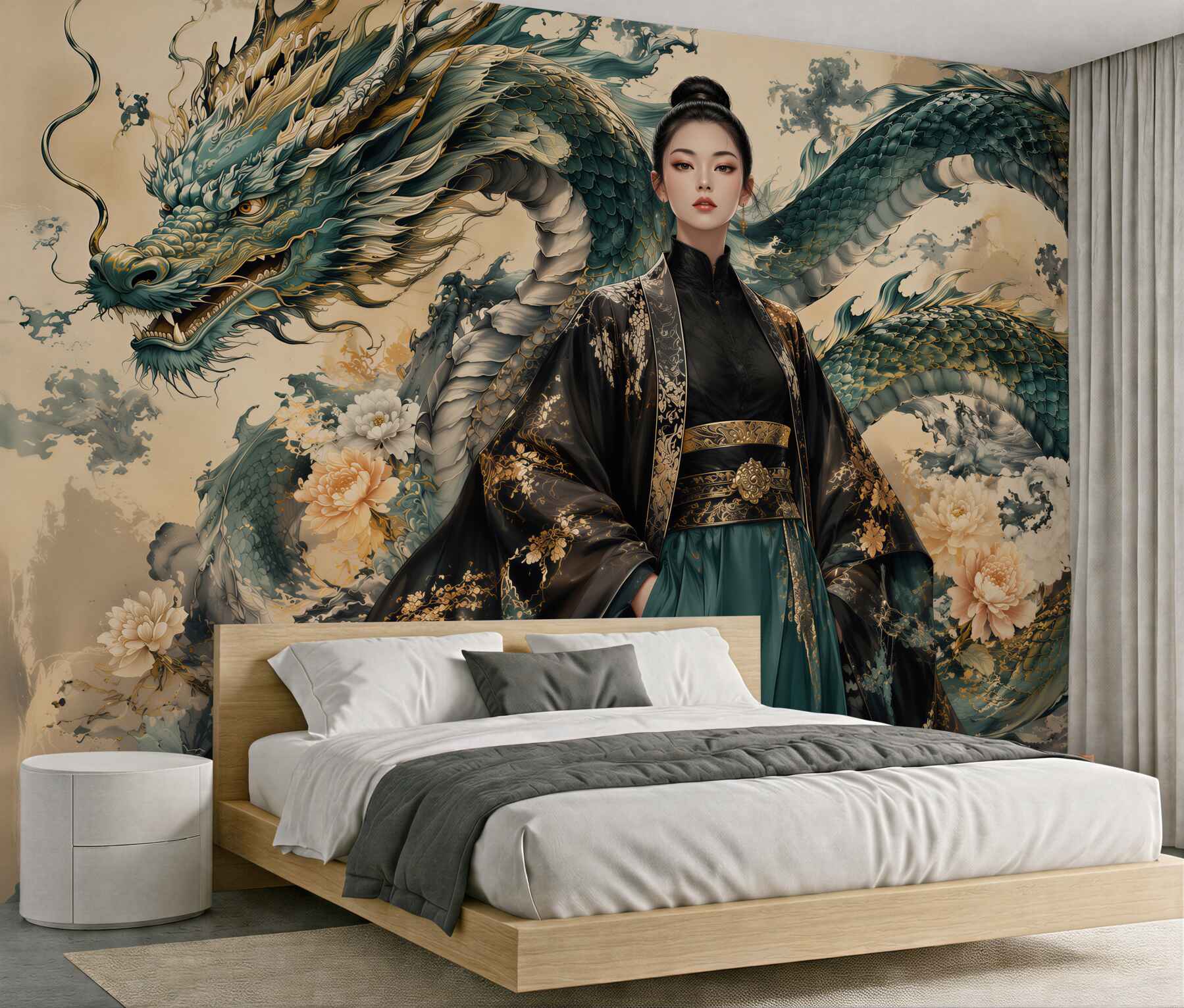 Fototapeten drachenhafte Eleganz im orientalischen Stil