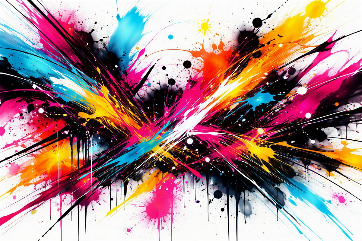 Fototapeten energetische Explosion abstrakter Farben