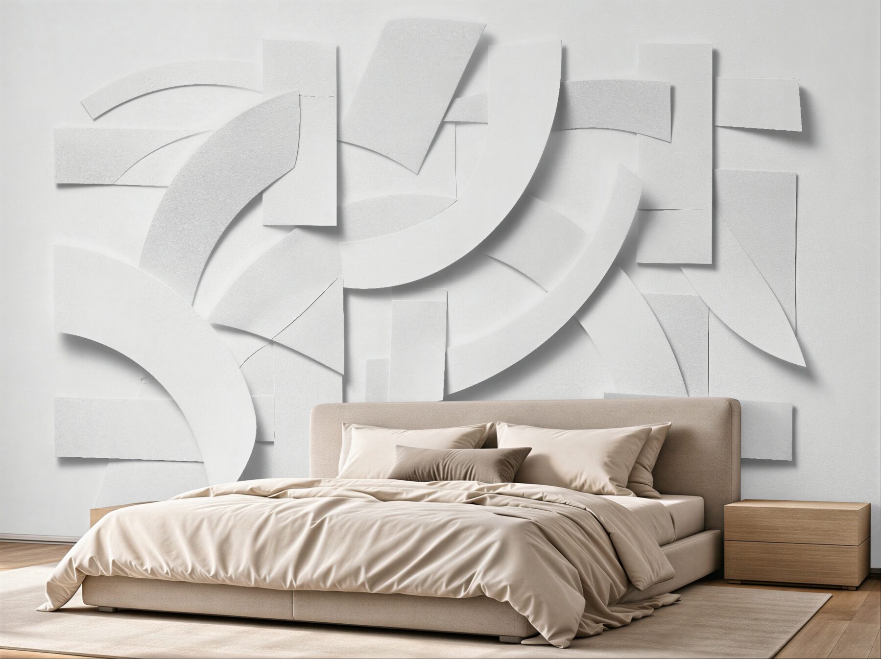 Fototapeten weiße geometrische 3D-Komposition