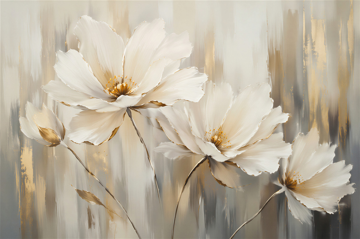 Fototapeten goldene Blumen in eleganter Ausführung