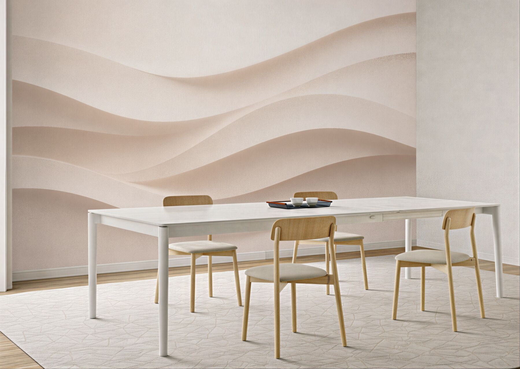 Fototapeten beige Wellen der Harmonie
