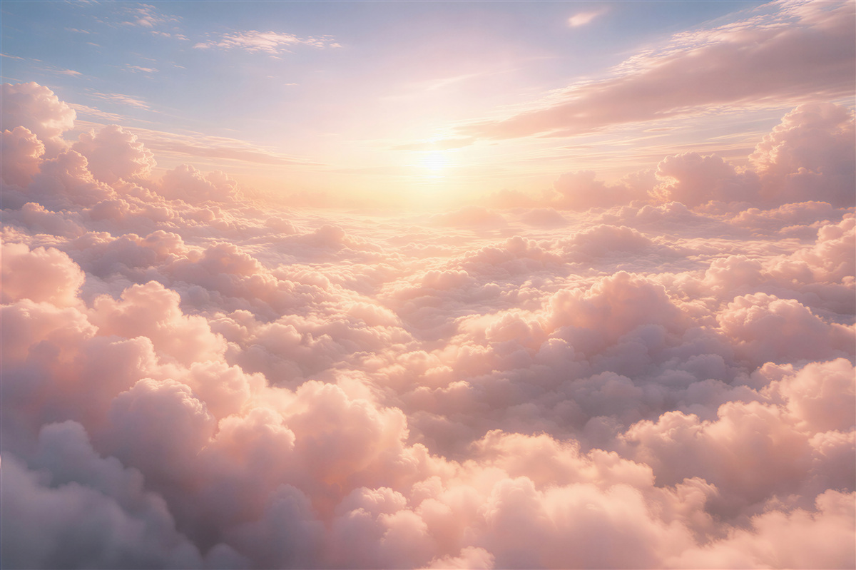 Fototapeten rosa Wolken bei der Morgendämmerung