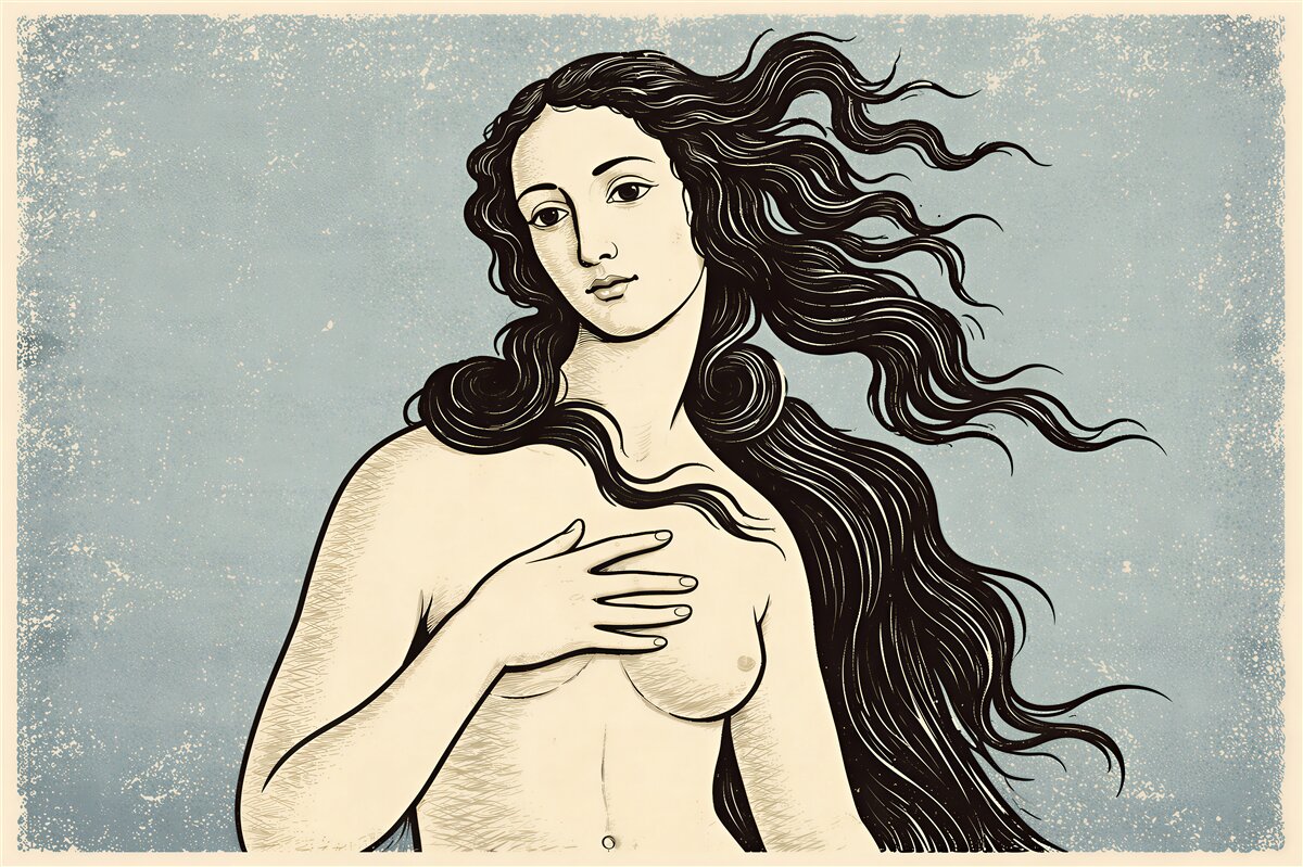 Fototapeten Geburt der Venus im Retro-Stil
