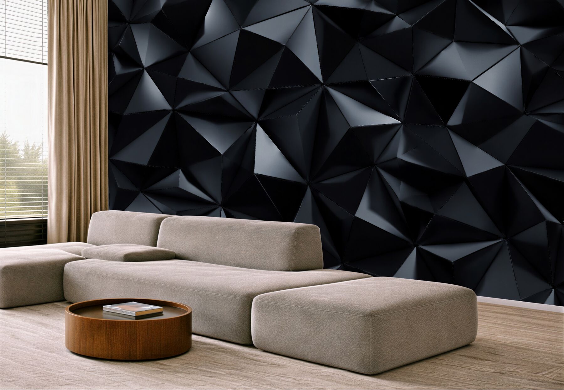 Fototapeten schwarze geometrische Formen in 3D