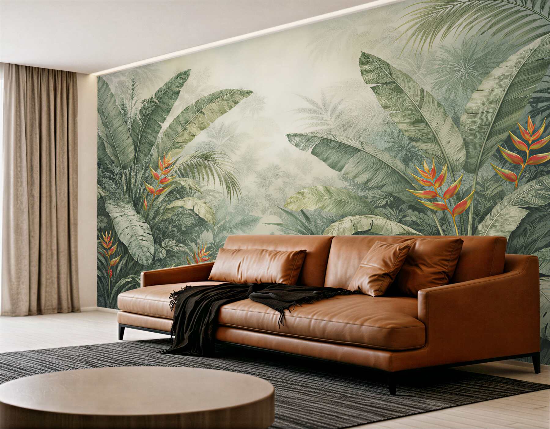 Fototapeten tropischer Dschungel mit Heliconia