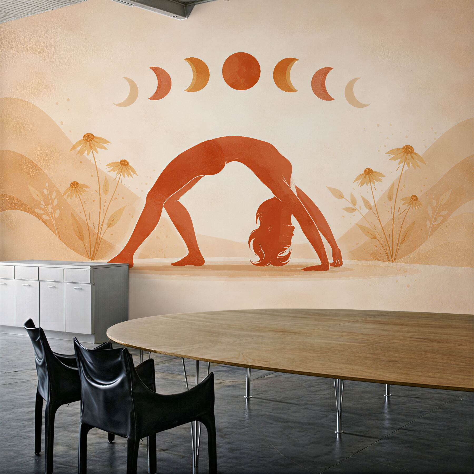 Fototapeten Yoga unter den Mondphasen
