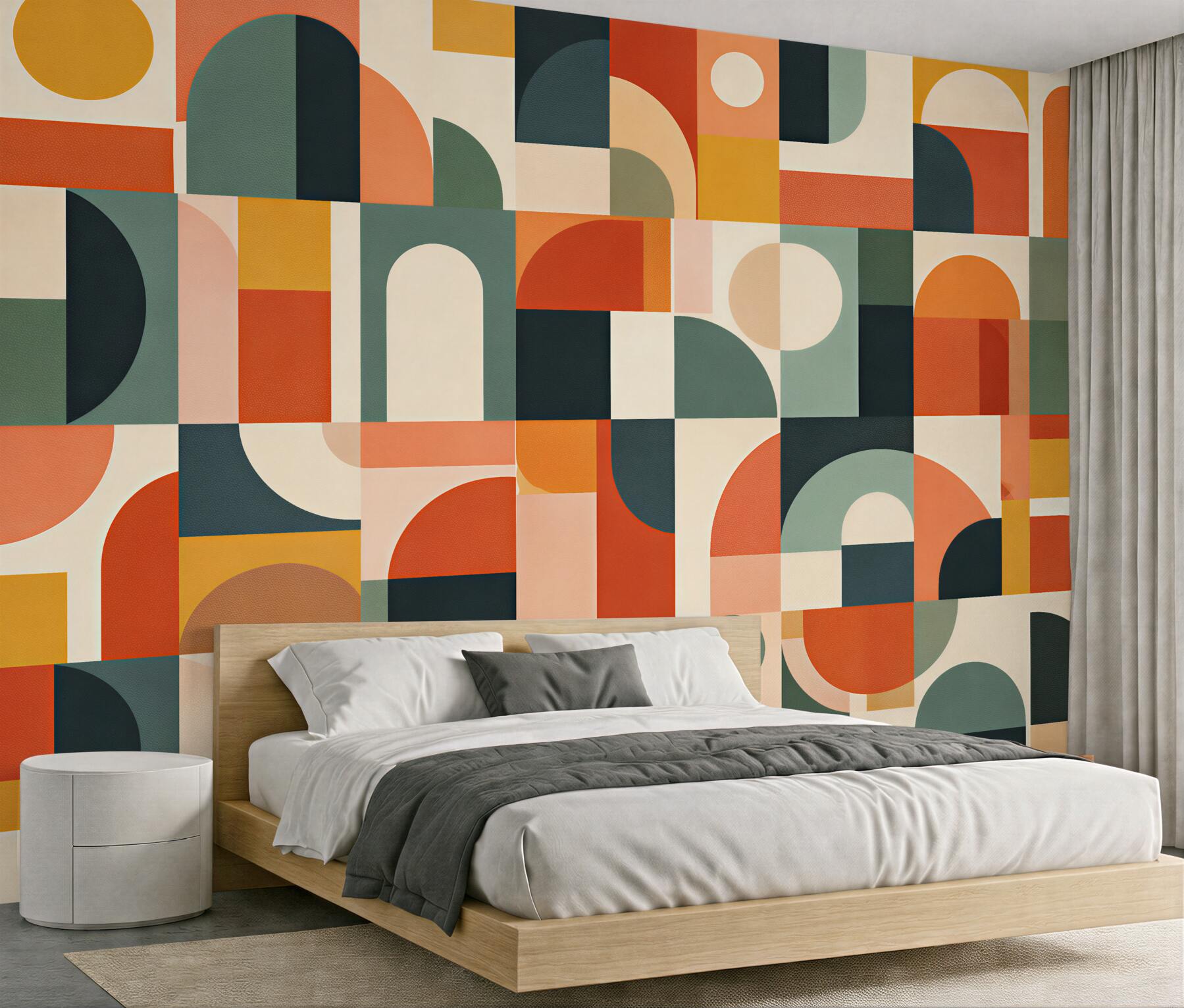 Fototapeten geometrische Mosaik in warmen Farben