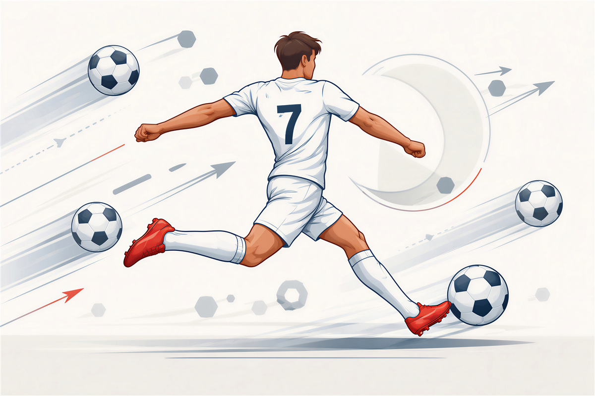 Fototapeten dynamischer Fußballspieler in Aktion