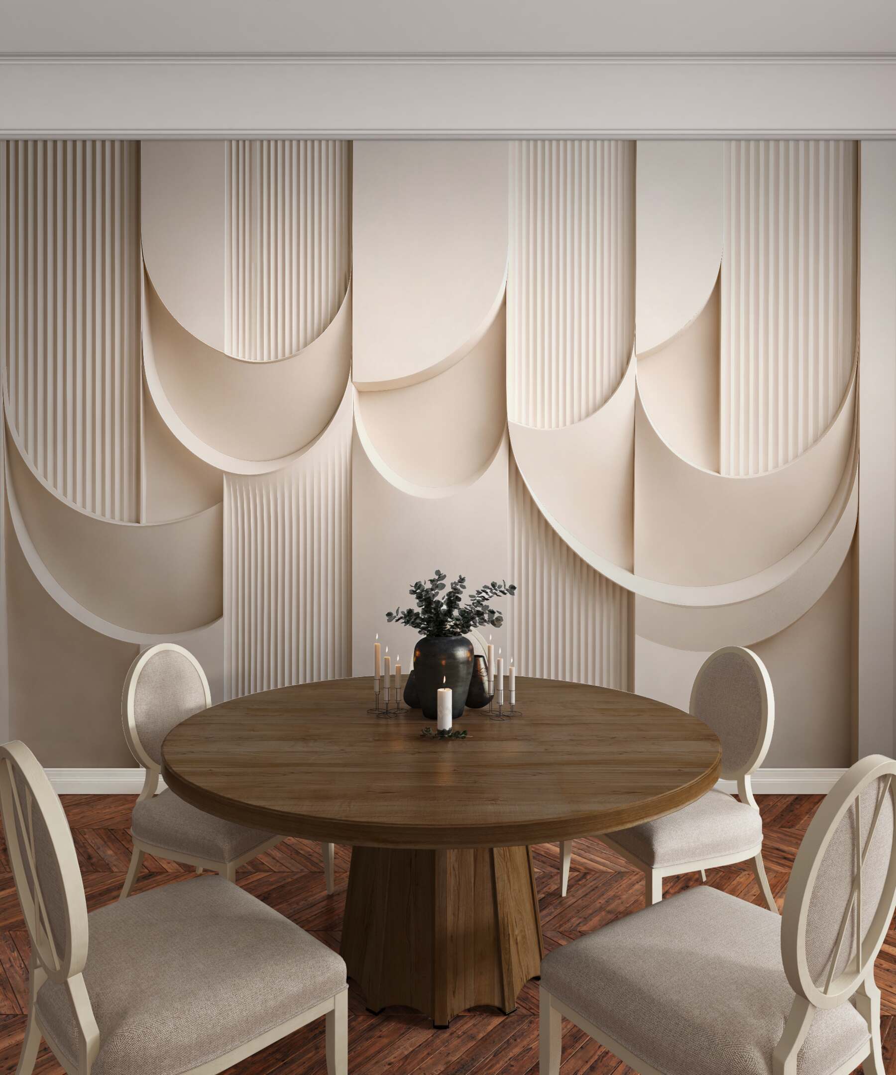 Fototapeten beige Abstraktion in elegantem Relief