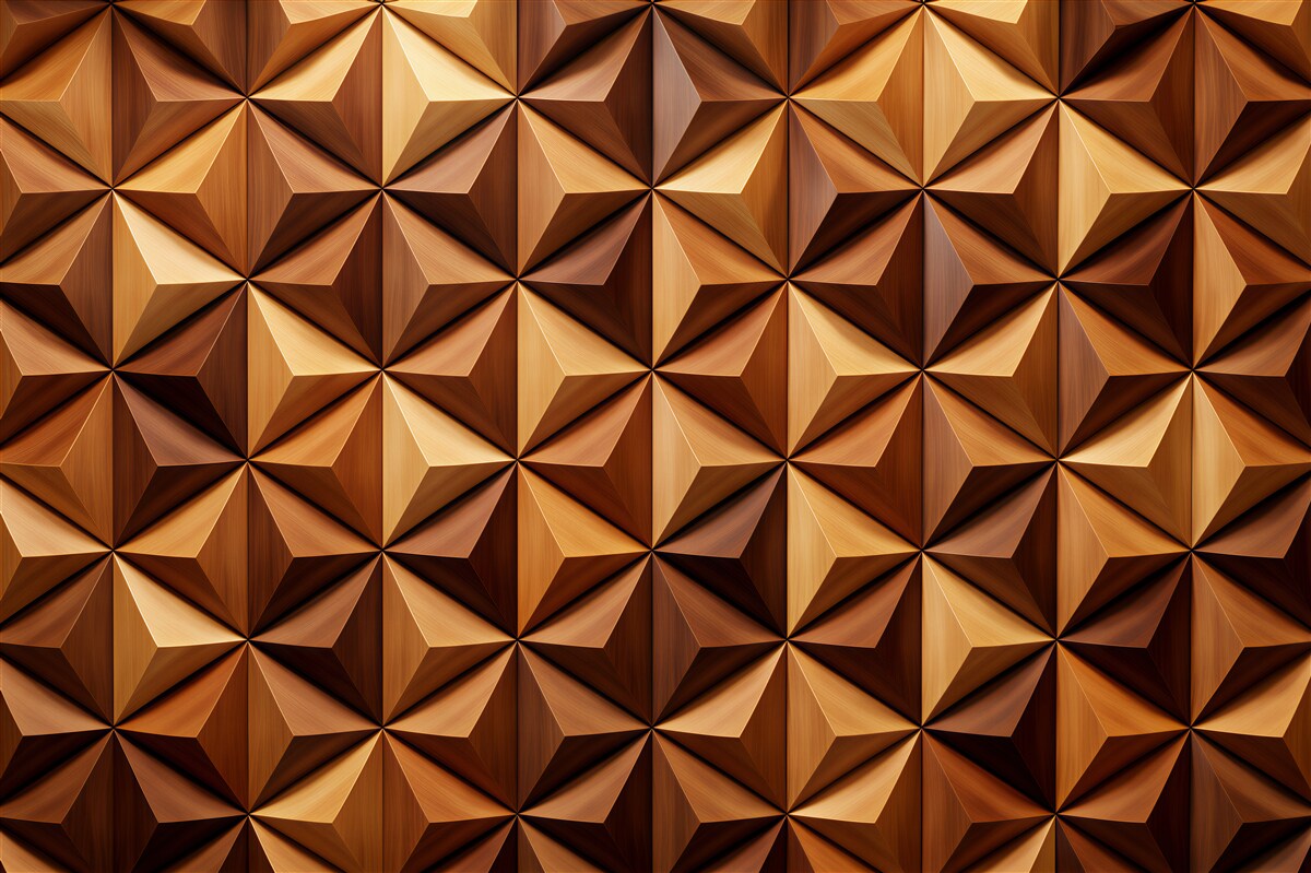 Fototapeten geometrische Holz-Mosaik 3D
