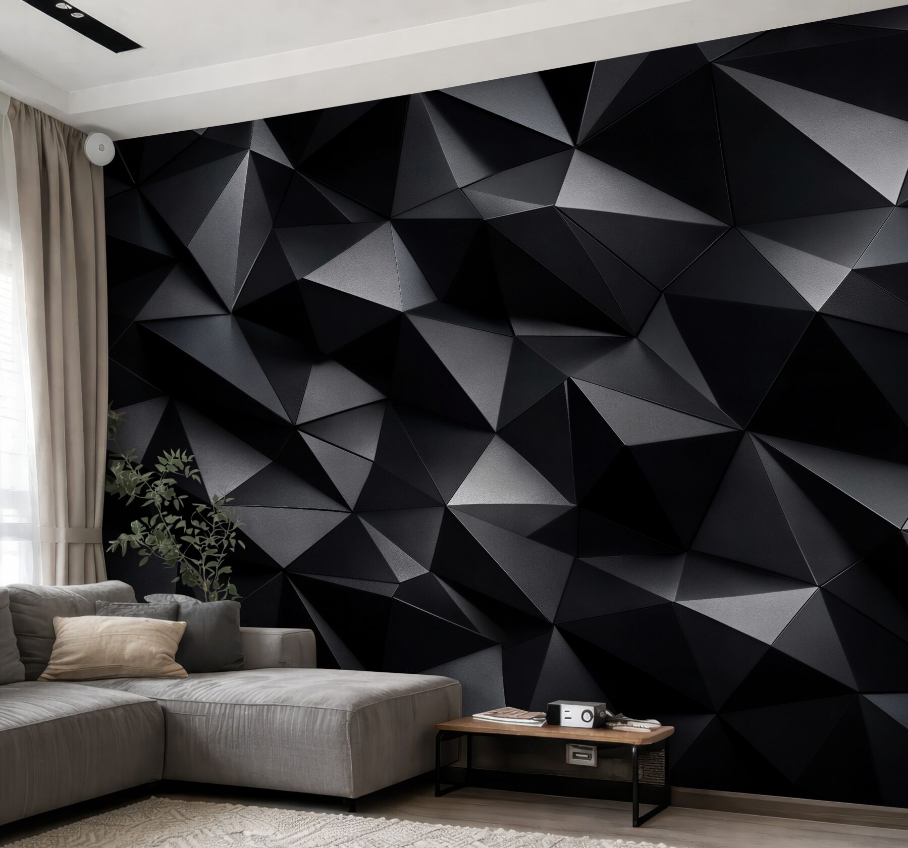 Fototapeten schwarze geometrische Formen 3D