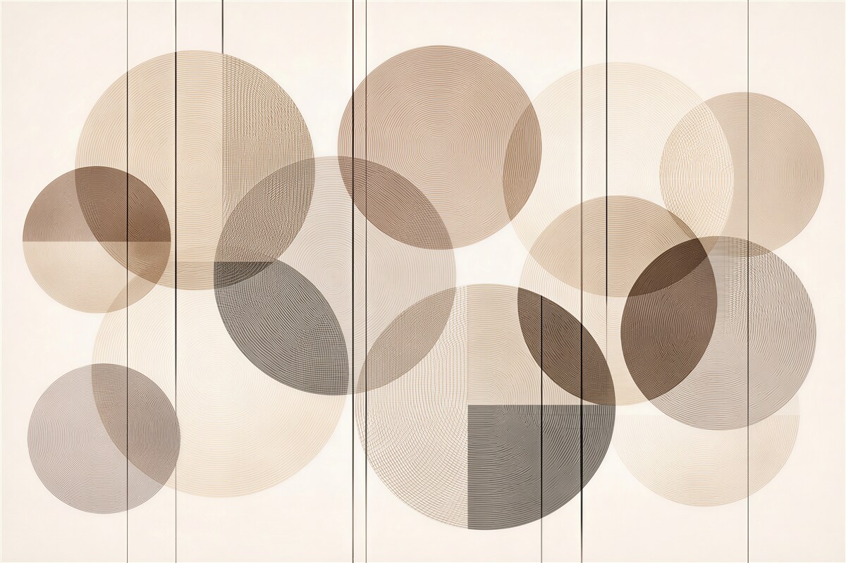 Fototapeten beige Kreise in moderner Harmonie