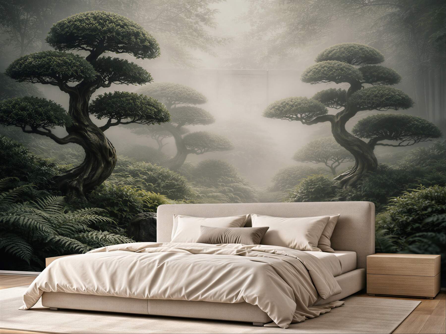 Fototapeten mystischer Bonsai-Garten