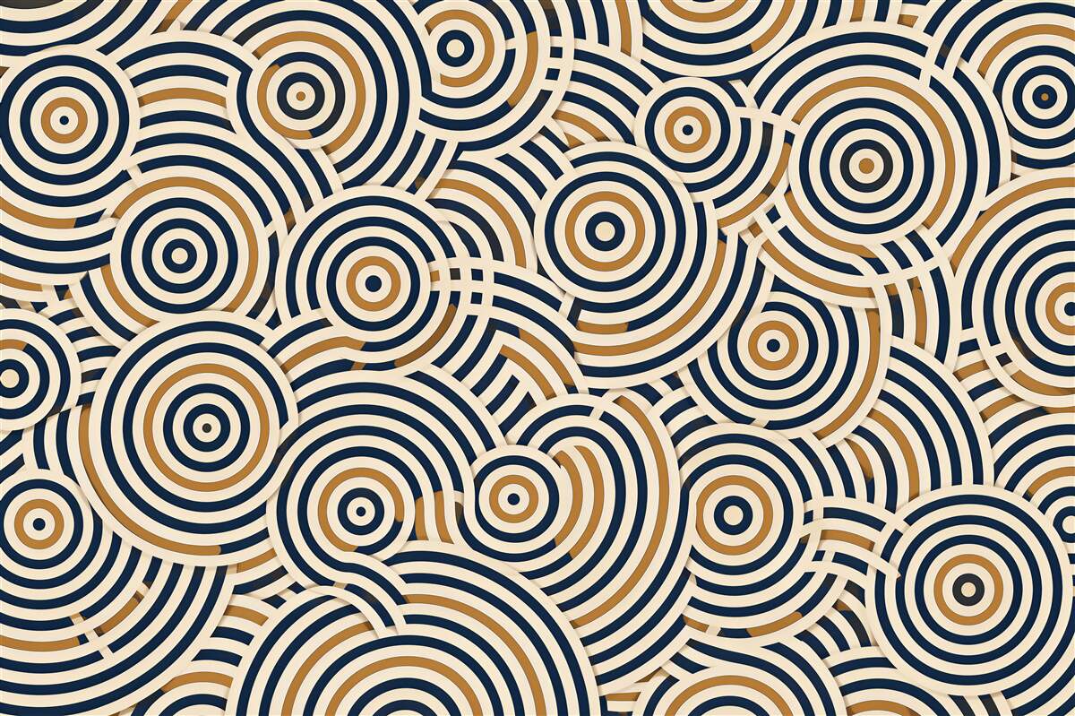 Fototapeten abstrakte 3D Kreise beige grau modern