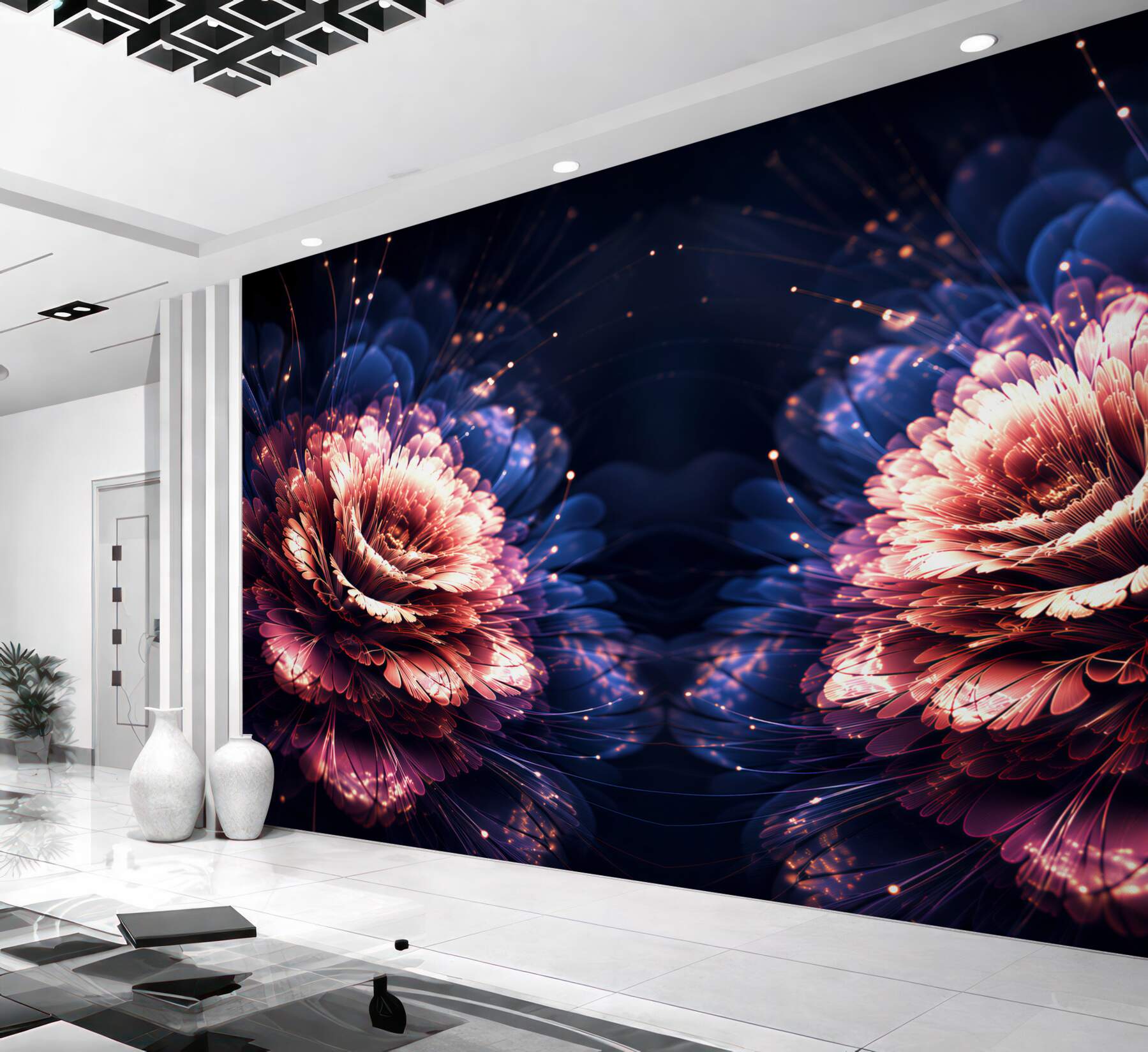 Fototapeten Pfingstrosen blumen puderrosa und lila elegant