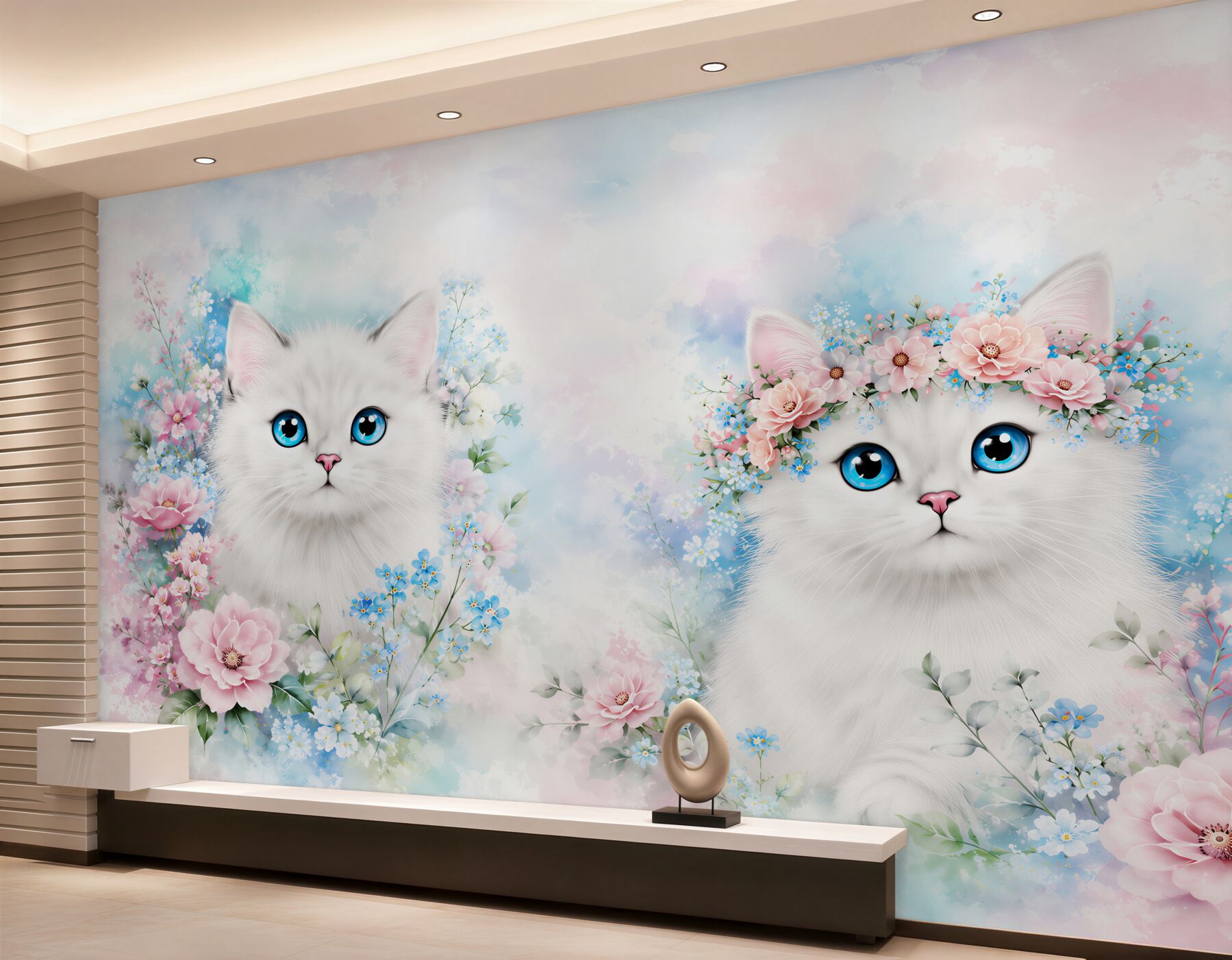 Fototapeten Märzkätzchen in den Blumen