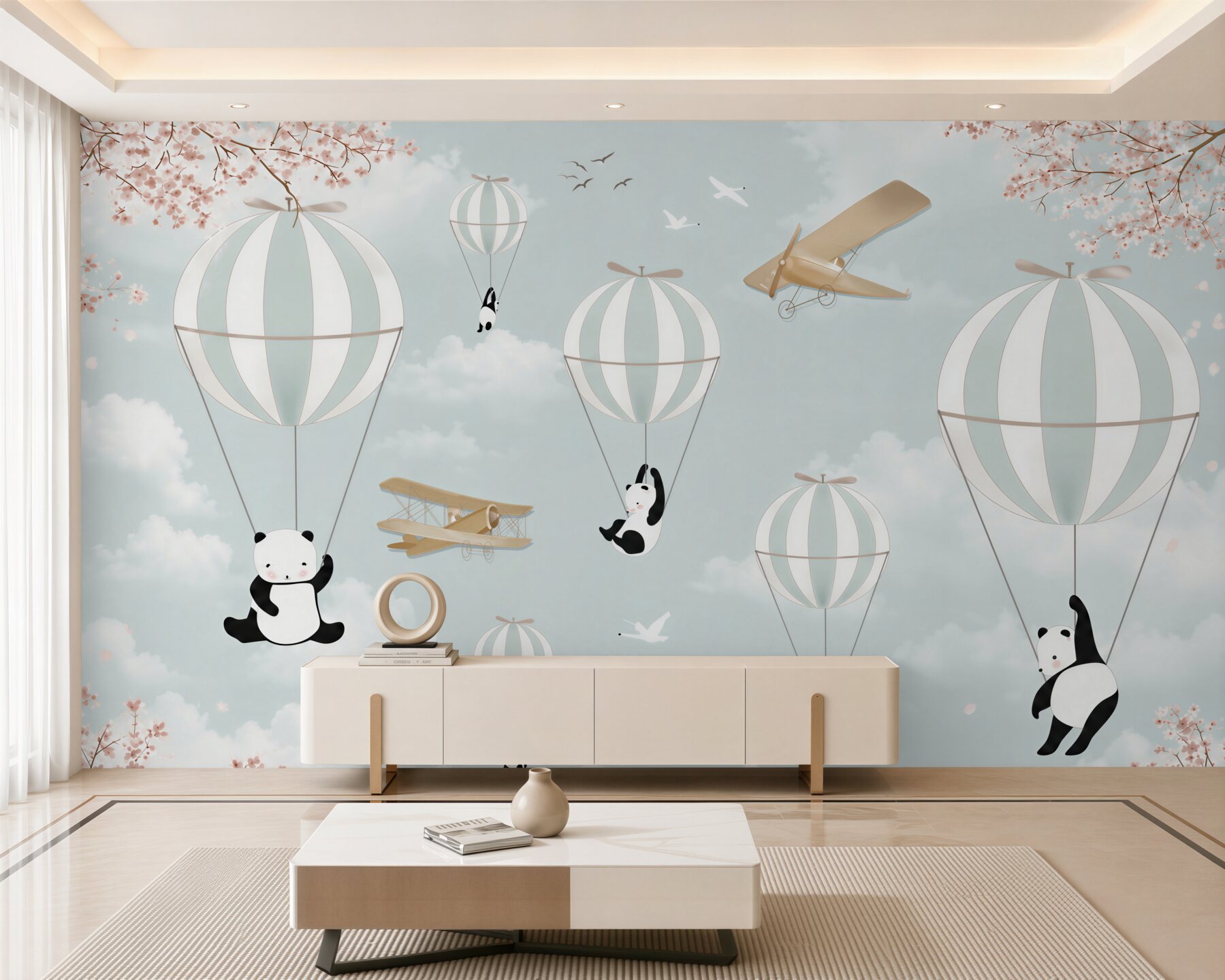 Fototapeten Ballons und Pandas