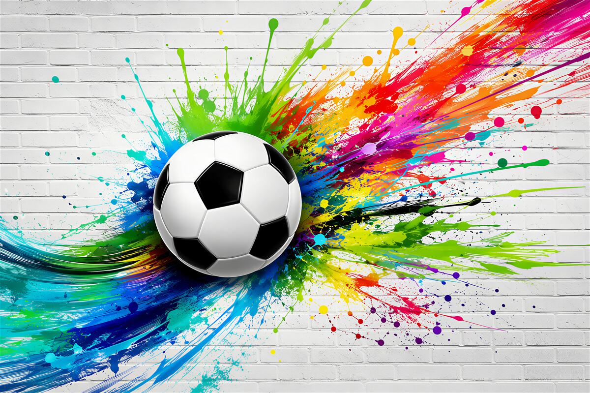 Fototapeten Fußball auf hellem Hintergrund