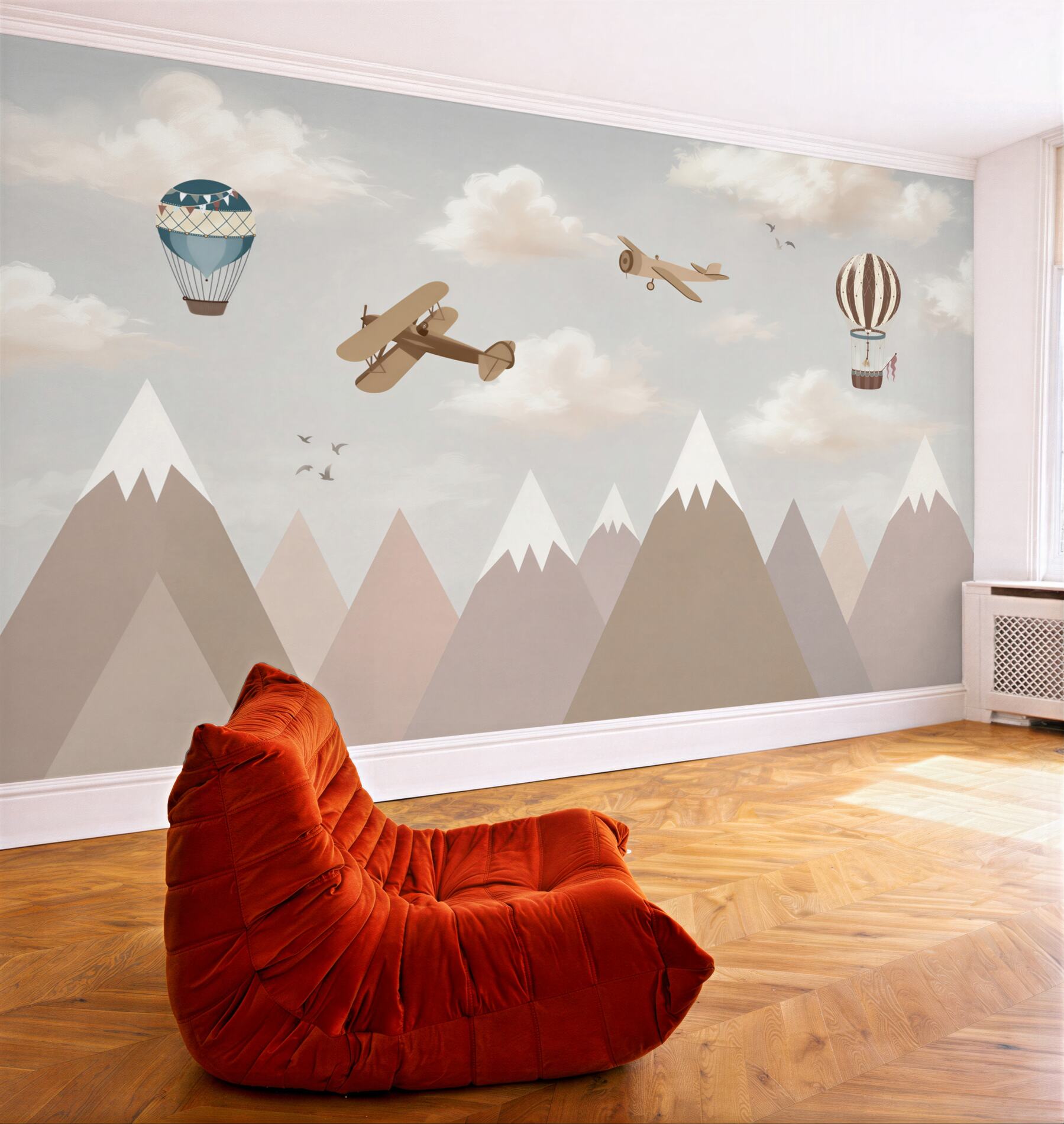 Fototapeten Berge und Flugzeuge