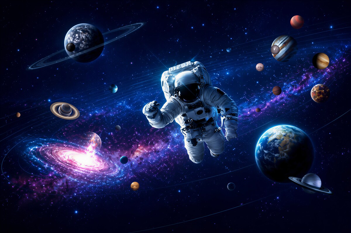 Fototapeten Astronaut im Weltraum