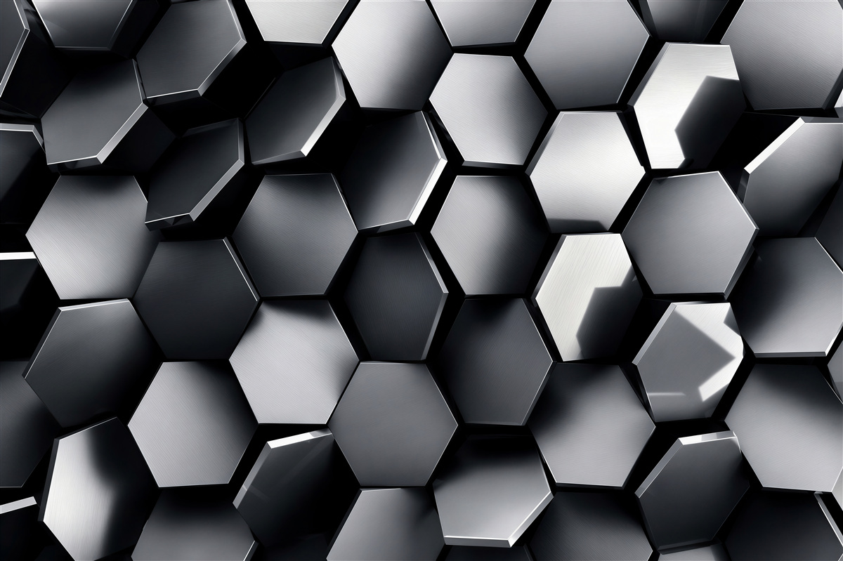 Fototapeten 3D-Pentagone mit Reflexionen