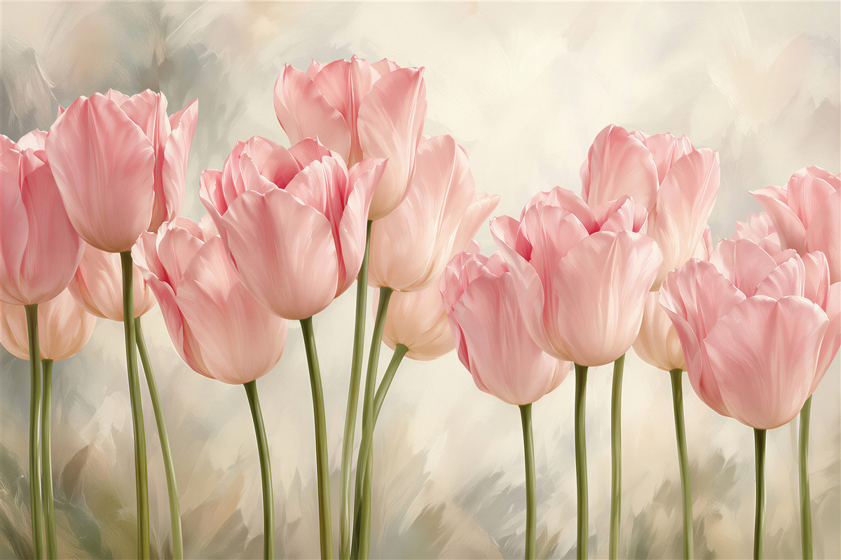 Fototapeten zarte rosa Tulpen