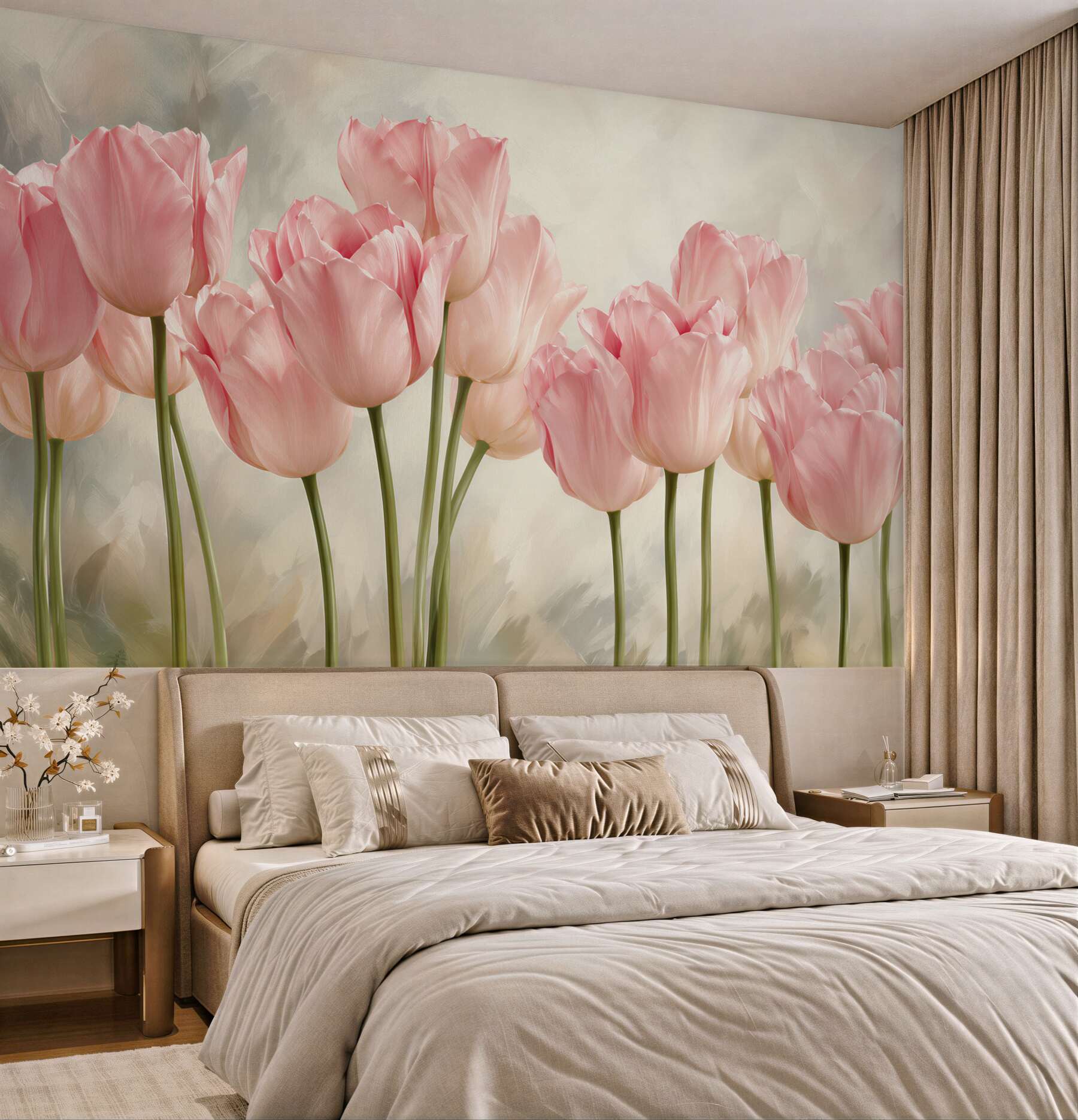 Fototapeten zarte rosa Tulpen