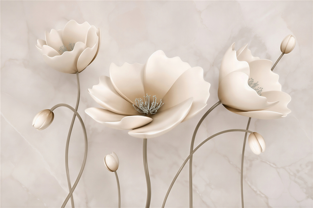 Fototapeten schöne weiße Blumen