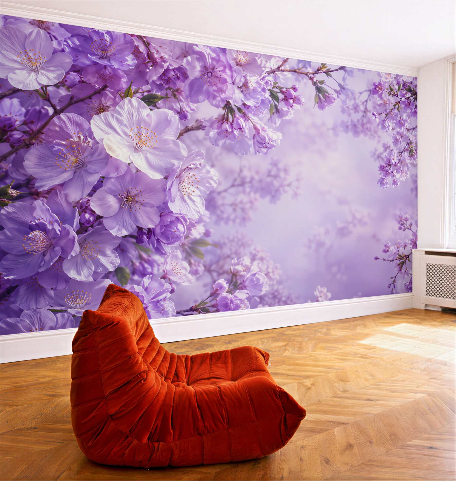 Fototapeten lilafarbene Töne einer zarten Orchidee