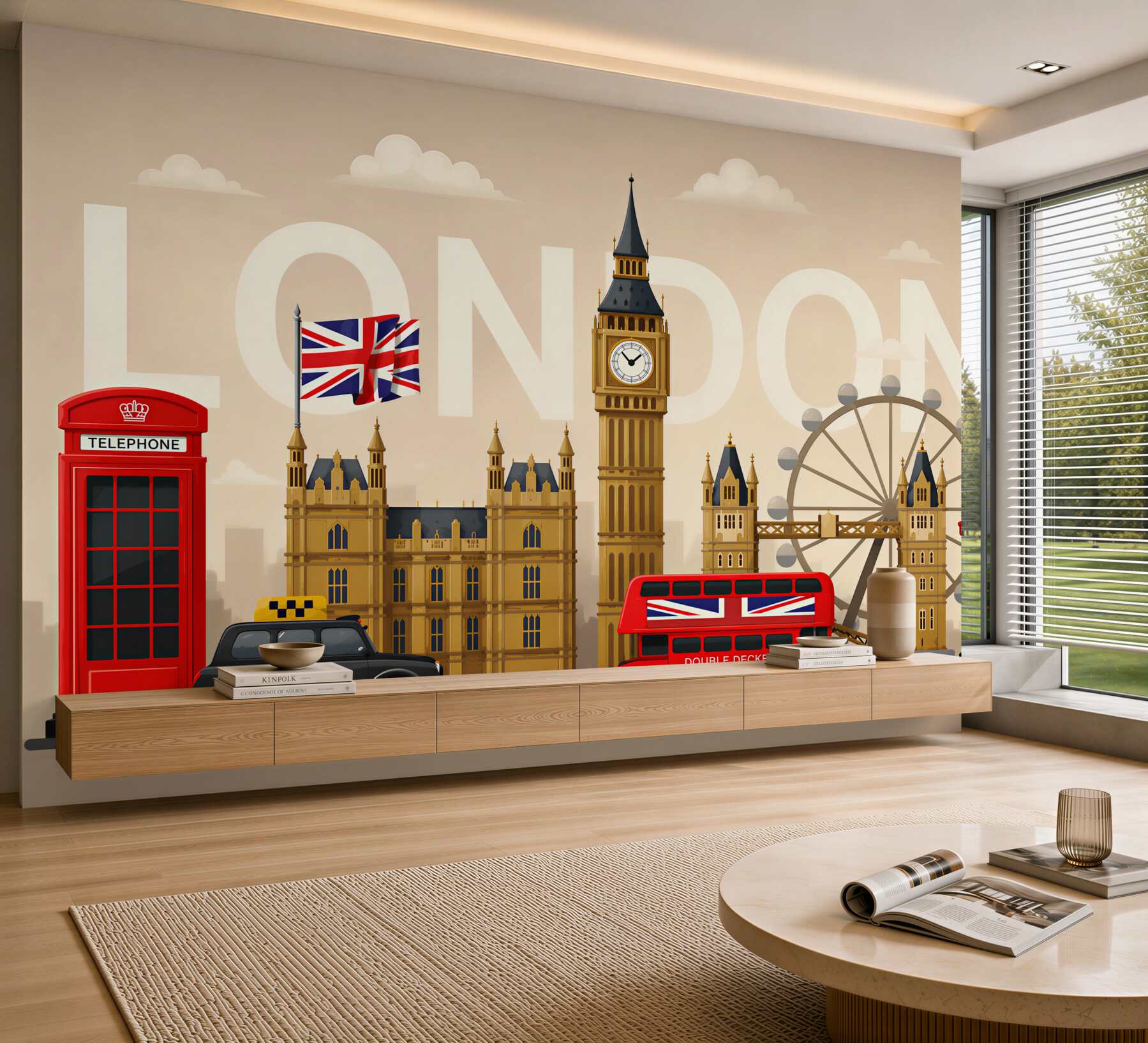 Fototapeten Hauptsymbole von London, Großbritannien