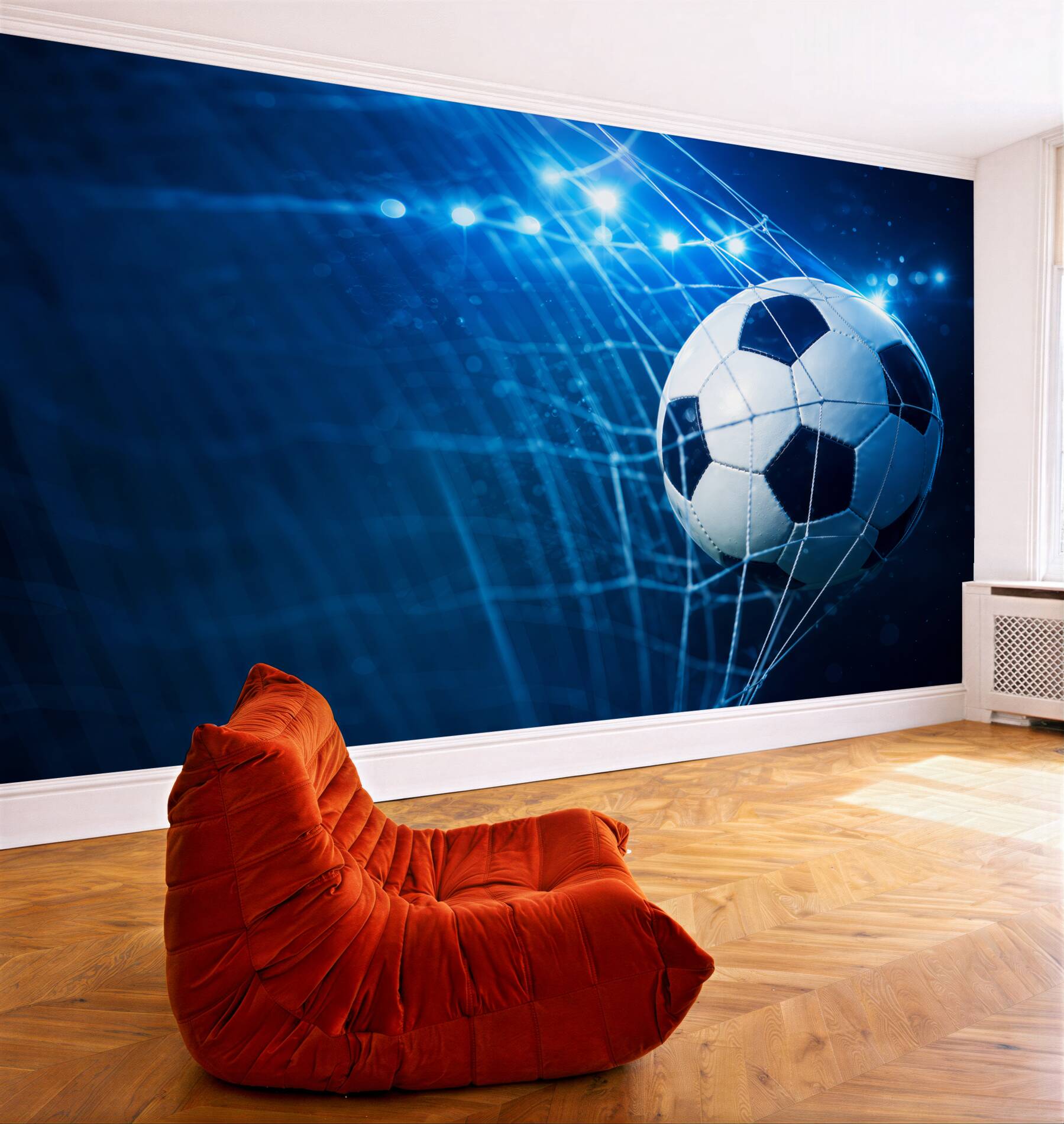 Fototapeten konzentriere dich auf den Fußball im Tor