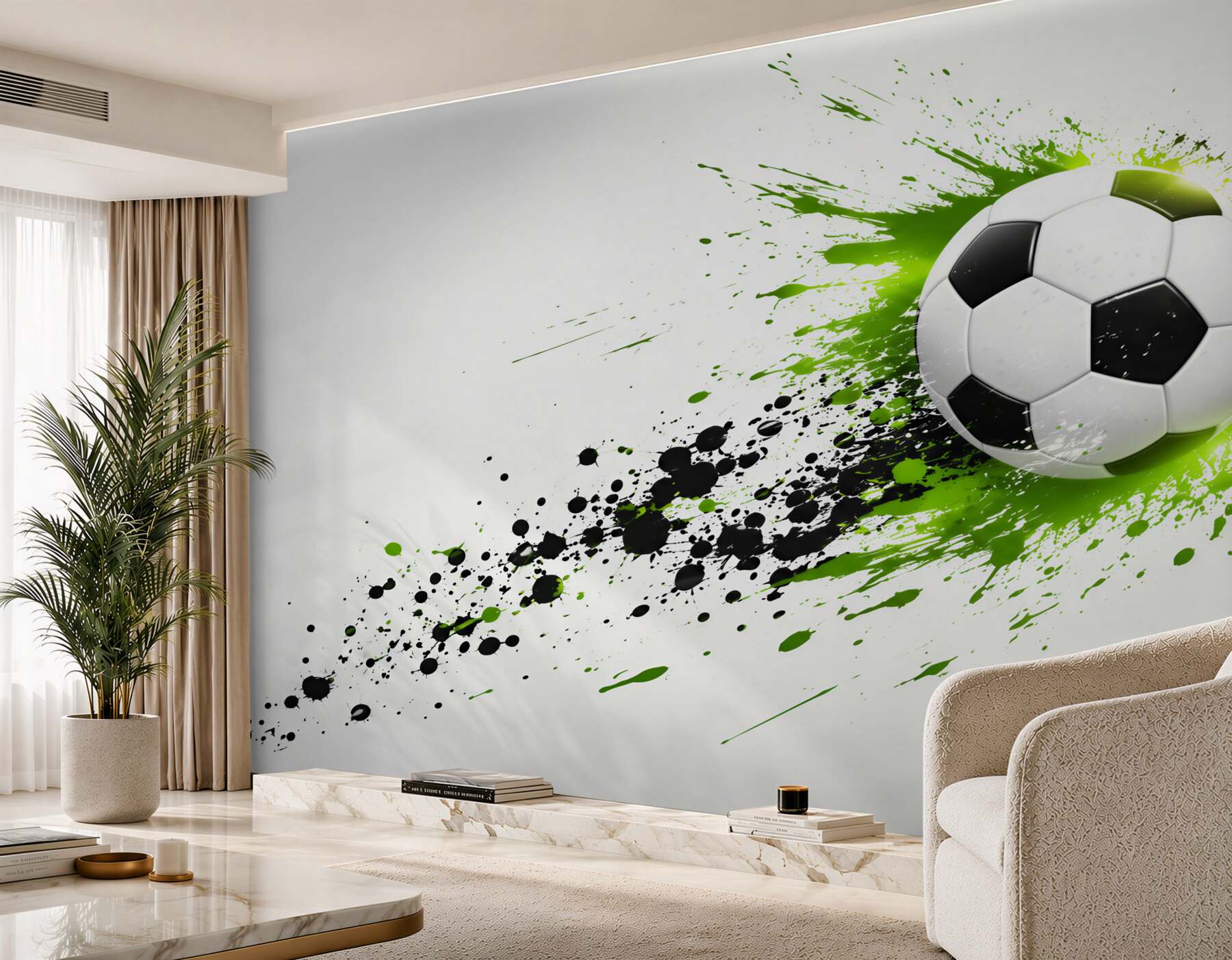 Fototapeten Fußball auf weißem Hintergrund