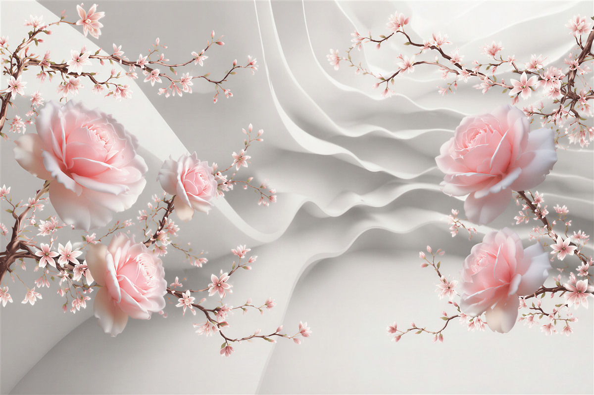 Fototapeten zarte Rose auf abstraktem Hintergrund