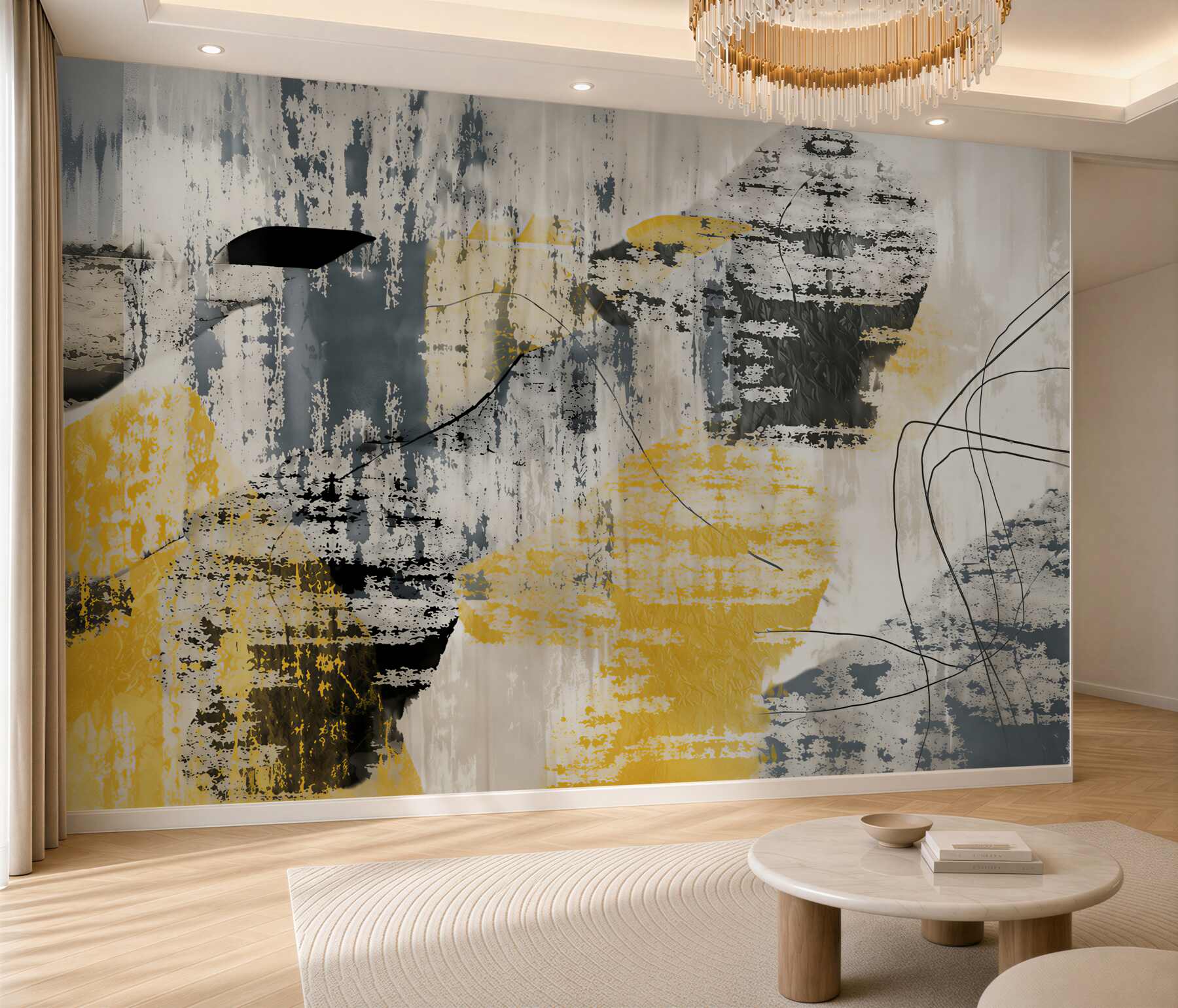 Fototapeten abstrakter Hintergrund aus schwarzen und goldenen Farben