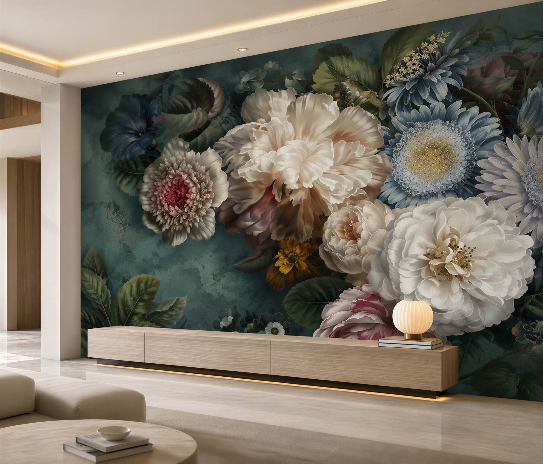 Fototapeten Strauß schöner und zarter Blumen