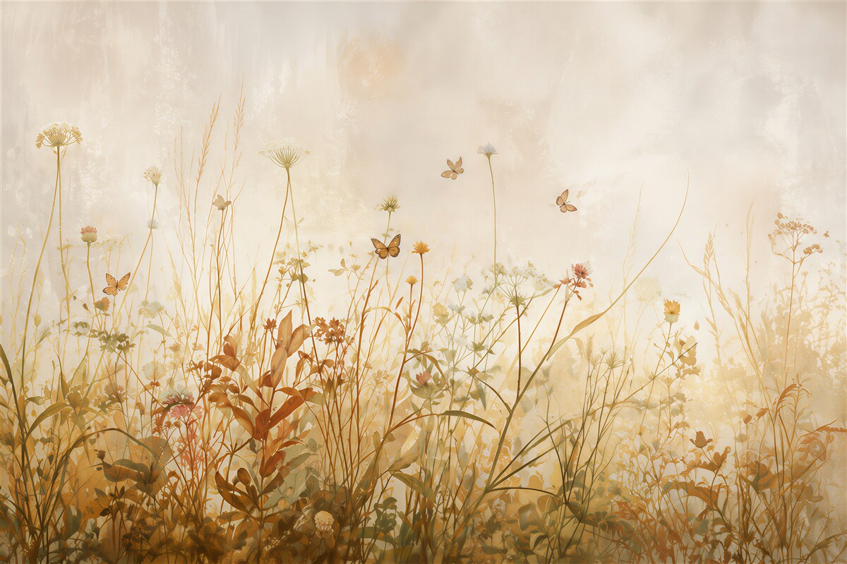 Fototapeten Wildblumenfeld im Herbst