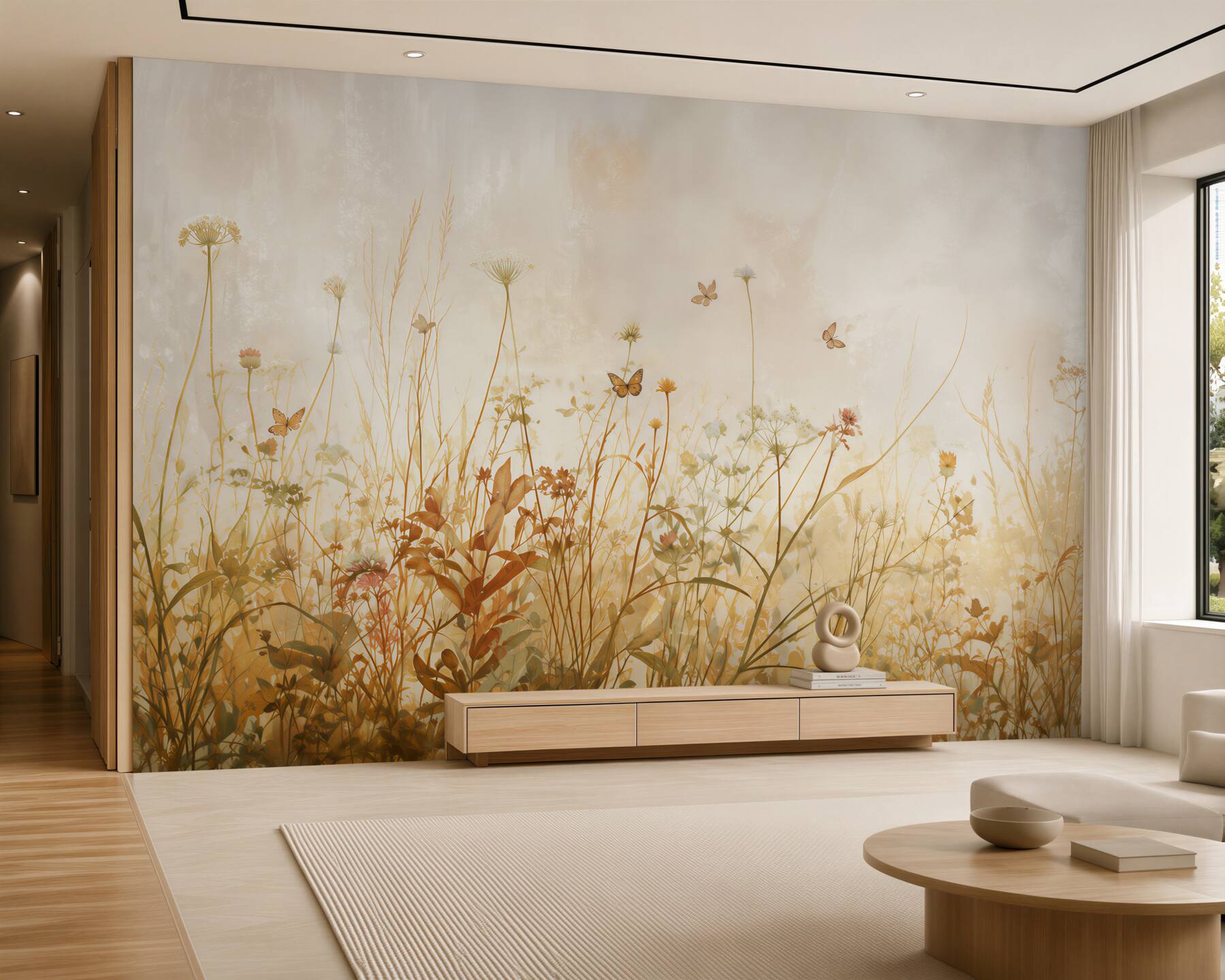 Fototapeten Wildblumenfeld im Herbst
